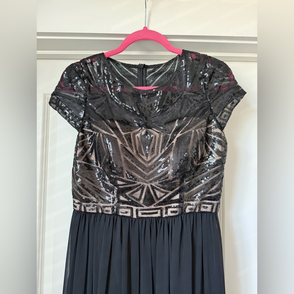 Elegant Black Sequin Maxi Dress size 6